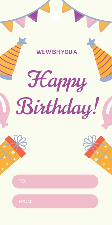 Free Colorful Birthday Gift Tag Template to Edit Online