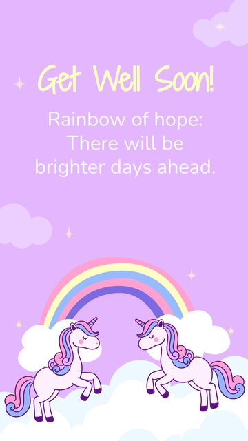 Free Rainbow Get Well Soon eCard Template to Edit Online