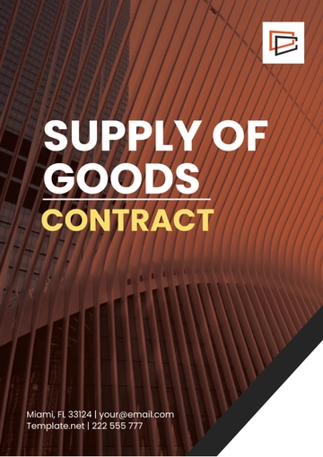 Free Supply Of Goods Contract Template to Edit Online