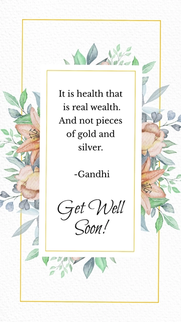 Free Get Well Soon Health Quote Template to Edit Online
