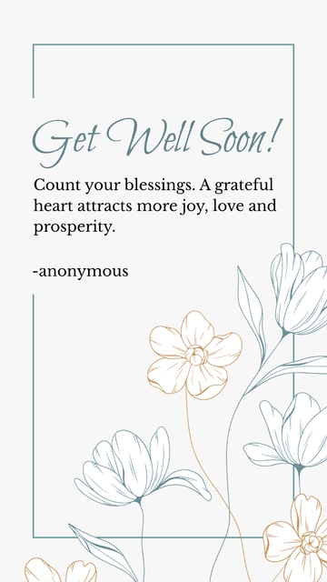 Free Get Well Soon Blessings Quote Template to Edit Online