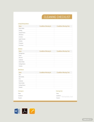 Sample Cleaning Checklist Template
