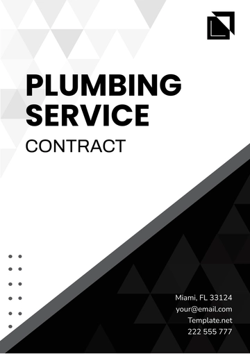 Free Plumbing Service Contract Template to Edit Online