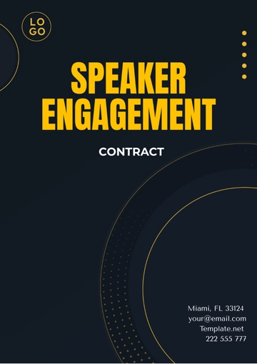 Free Speaker Engagement Contract Template to Edit Online