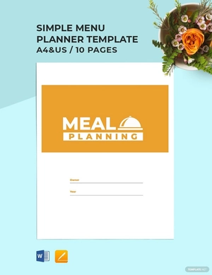 Simple Menu Planner Template