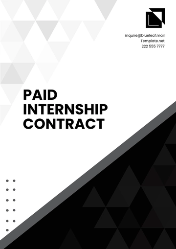 Free Paid Internship Contract Template to Edit Online