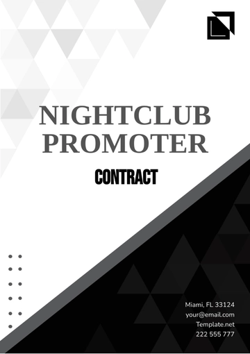 Free Nightclub Promoter Contract Template to Edit Online