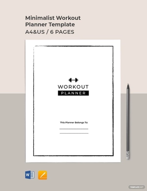 Minimalist Workout Planner Template