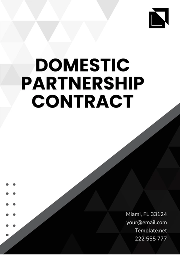 Free Domestic Partnership Contract Template to Edit Online