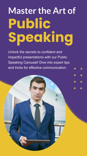 Free Public Speaking Carousel Instagram Post Template to Edit Online