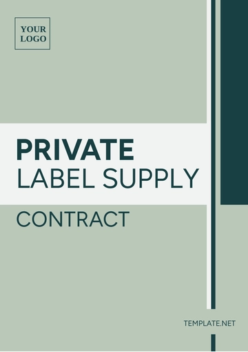 Free Private Label Supply Contract Template to Edit Online