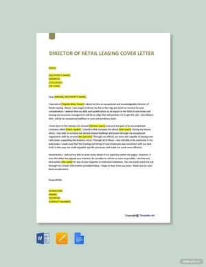 Director of Retail Leasing Cover Letter