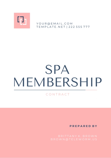 Free Spa Membership Contract Template to Edit Online