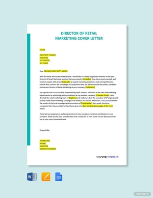 Director of Retail Marketing Cover Letter