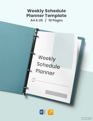 Sample Weekly Schedule Planner Template