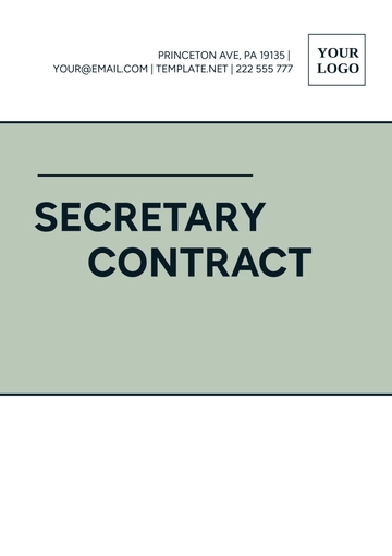 Free Secretary Contract Template to Edit Online