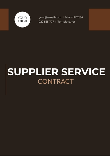 Free Supplier Service Contract Template to Edit Online