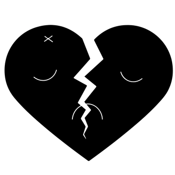 Free Sad Broken Heart Silhouette to Edit Online