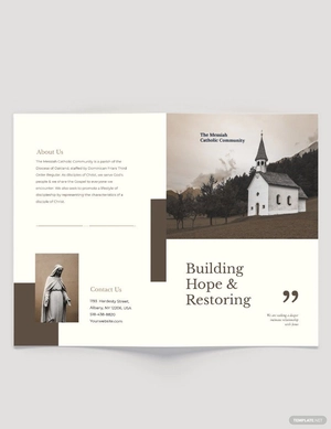 Catholic Church Bi-Fold Brochure Template