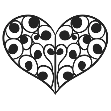 Free Fancy Heart Shape Silhouette to Edit Online
