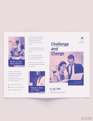 Charity Corporate Event Bi-Fold Brochure Template
