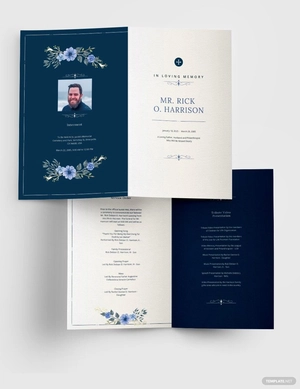Christian Funeral Memorial Bi-Fold Brochure Template