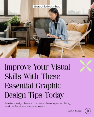 Free Graphic Design Tips Instagram Carousel Post Template to Edit Online