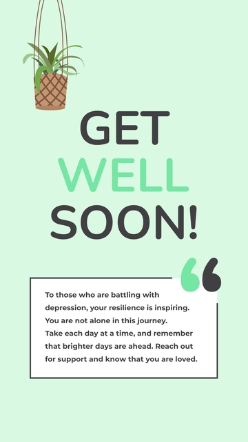 Free Get Well Soon Message For Depression to Edit Online