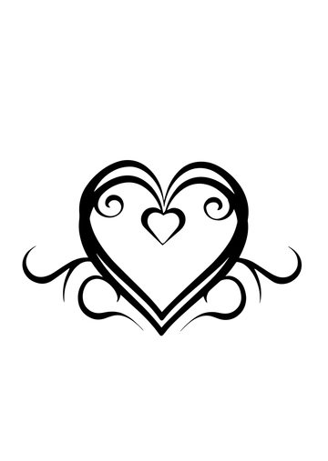 Free Tribal Heart Drawing to Edit Online