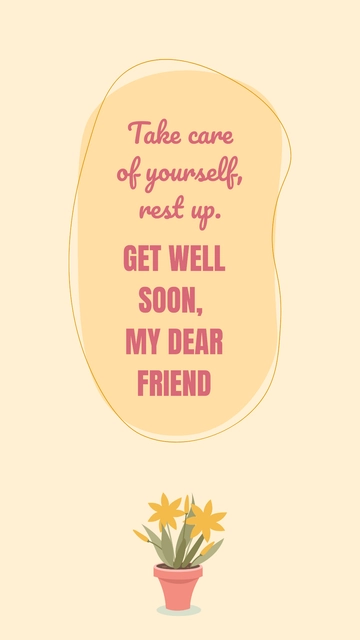 Free Get Well Soon Message For Friend Template to Edit Online