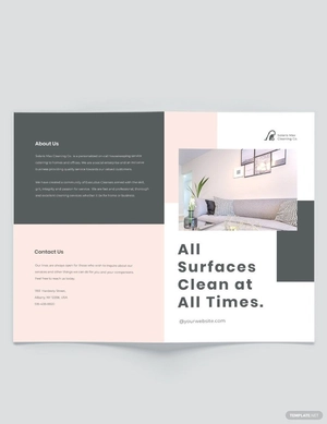 Cleaning Business Bi-Fold Brochure Template