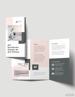 Cleaning Business Tri-Fold Brochure Template