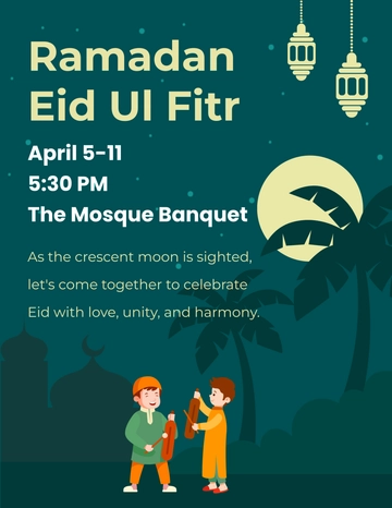 Free Ramadan & Eid Ul Fitr Celebration Template to Edit Online