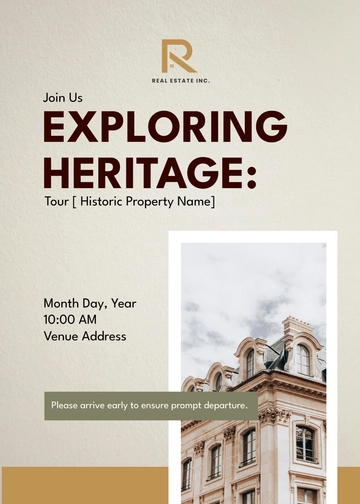 Free Historic Property Tour Invitation Card Template to Edit Online