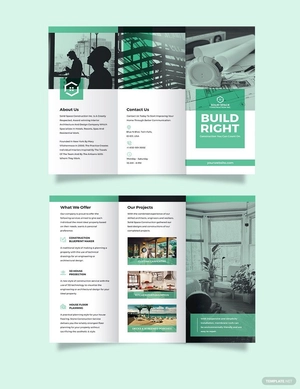 Home Construction Company Tri-Fold Brochure Template