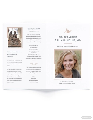 Mother /MOM Funeral Memorial Bi-fold Brochure Template
