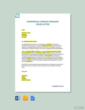 Commercial Finance Manager Cover Letter