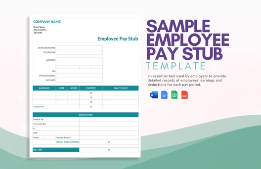 Sample Employee Pay Stub Template