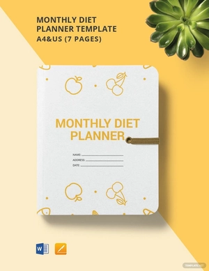 Monthly Diet Planner Template