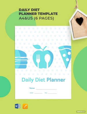 Daily Diet Planner Template
