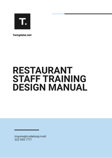 Free Restaurant Staff Training Design Manual Template to Edit Online