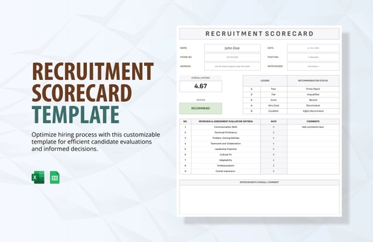 Recruitment Scorecard Template Recruitment Scorecard Template
