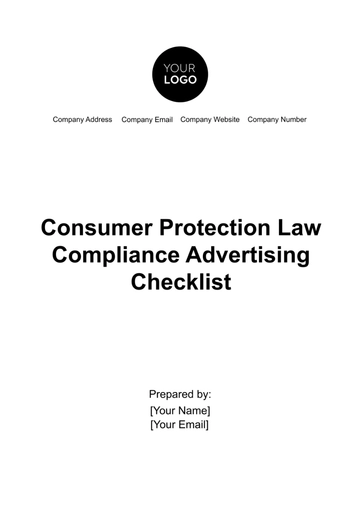 Free Consumer Protection Law Compliance Advertising Checklist Template to Edit Online
