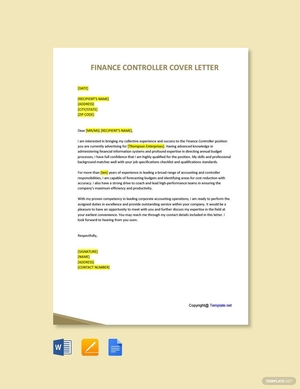 Finance Controller Cover Letter