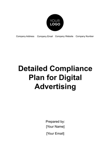 Free Detailed Compliance Plan for Digital Advertising Template to Edit Online
