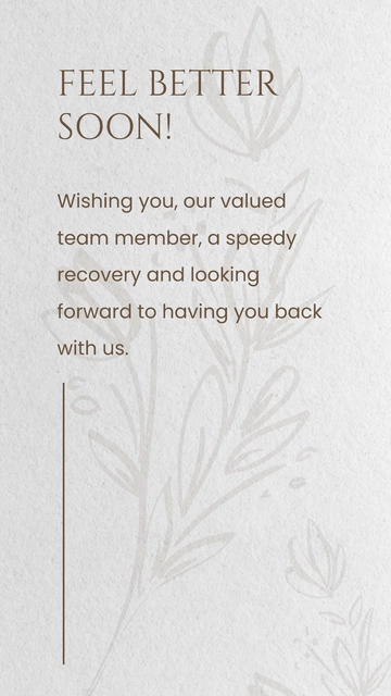 Free Get Well Soon Message For Team Member Template to Edit Online