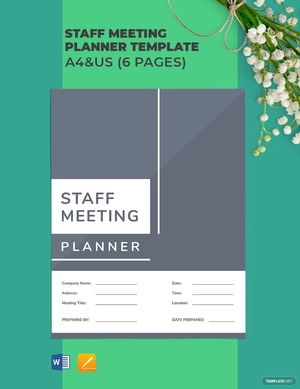 Staff Meeting Planner Template