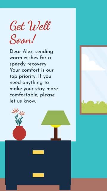 Free Get Well Soon Message For Hotel Guest Template to Edit Online