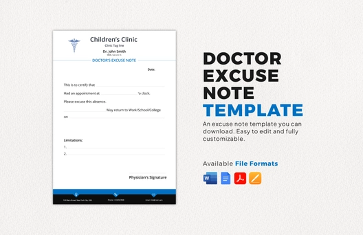 Doctor Excuse Note Template