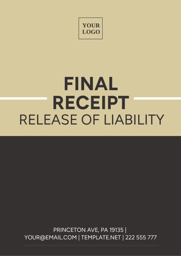 Free Final Receipt Release Of Liability Template to Edit Online